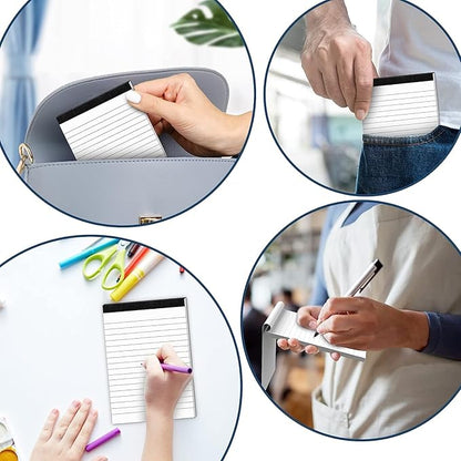 8 Pack Note Pads 4x6 Inch Paper of White Small Notepads for Work Study Lined Memo Pads Mini Pocket Notepad 4'' x 6'' Narrow Ruled Small Notebook Pads of Paper Refills for Office School Home Supplies