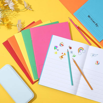 Henoyso 24 Pcs Primary Composition Notebook K-2 9 3/4 x 7 1/2 Inch Primary Journal Blank Writing Book for Kid to Write Draw and Journal 60 Page Notebook Back to School Supplies (Colorful)