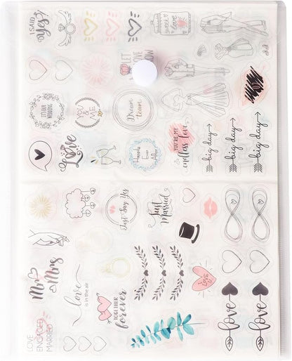 11’’ x 8.5’’ Vertical Clear Letter Sized Plastic Envelopes Document File Storage Holder 20 Pack Hook Loop Closure