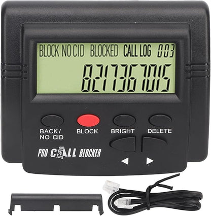 Call Blocking Device with LCD Display, 4000 Groups Large Capacity Prevent Harassment Caller ID Box with LCD Display for Landline Phones