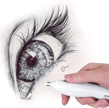 AFMAT Electric Eraser for Artists, 140 Eraser Refills, Rechargeable Electric Eraser for Drawing, Artist Eraser Rechargeable for Drafting, Painting, Sketching, Architectural Plans, Detailer Tool-White