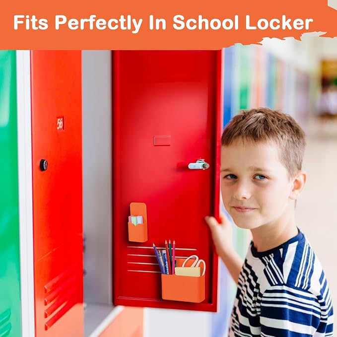 Magnetic Pen Holder,2 Pack Magnetic Dry Erase Marker Holder with Generous Compartments,Strong Magnet Storage Marker Pen Pencil Organizer for Refrigerator,Whiteboard,Locker Accessories