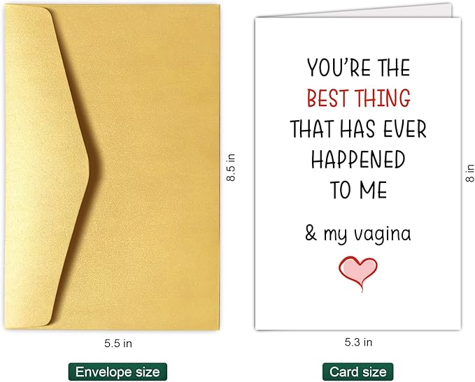 Chenive Greeting Card: Dirty Anniversary for Husband from Wife, Naughty Birthday for Boyfriend from Girlfriend, Raunchy Valentine's Day Card, Best Thing Happened to Me