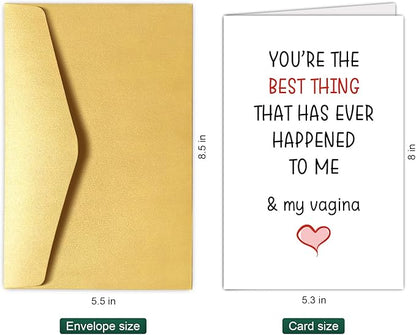 Chenive Greeting Card: Dirty Anniversary for Husband from Wife, Naughty Birthday for Boyfriend from Girlfriend, Raunchy Valentine's Day Card, Best Thing Happened to Me