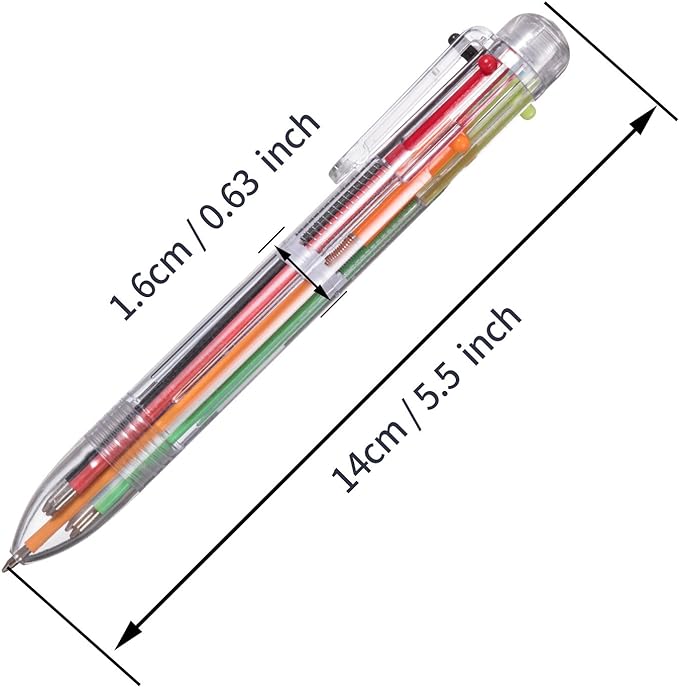 favide 6 Pack 0.5mm 6-in-1 Multicolor Ballpoint Pen,6-Color Retractable Ballpoint Pens for Office School Supplies Students Children Gift,Kids Party Favors (6)