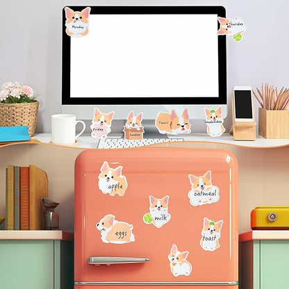 30 Pack Corgi Sticky Notes - Cute Cartoon Corgi Self Sticky Notepads Writing Memo Pads Animal Page Marker for Back to School Office Supplies Party Favors Goodies Bag Fillers, Total 600 Sheets
