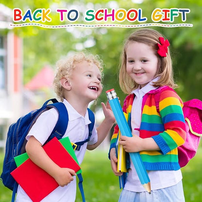 2 Pcs 16 Inch Pencils Wooden Jumbo Pencils Giant Wooden Pencils Funny Big Pencil with Cap Eraser Large Pencil Fun Novelty Gifts for Kids School Kindergarten Home Office Supplies(Blue)