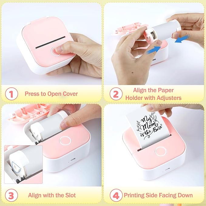 T02 Mini Printer Paper - White Sticker Paper Compatible with T02/M02X/M02L Mini Pocket Printer, Last for 10 Years, Perfect for Journal Photos Study Notes, 50mmx3.5m, 3 Rolls