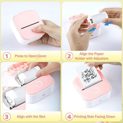 T02 Mini Printer Paper - White Sticker Paper Compatible with T02/M02X/M02L Mini Pocket Printer, Last for 10 Years, Perfect for Journal Photos Study Notes, 50mmx3.5m, 3 Rolls
