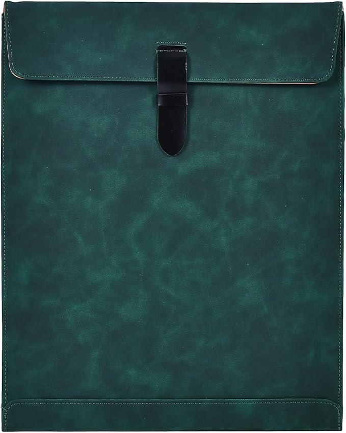 Green Leather File Folder Letter Size, File Organizer, Important Document Folder, Document Organizer, Laptop Sleeve Notebook Case, Leather Folder Paper Storage, A4 Envelopes Filing Folder