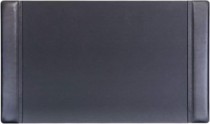 Dacasso Pad with Side Rails Luxury Leather Blotter for Writing-Executive Desk Surface Protector, 34” x 20”, Black