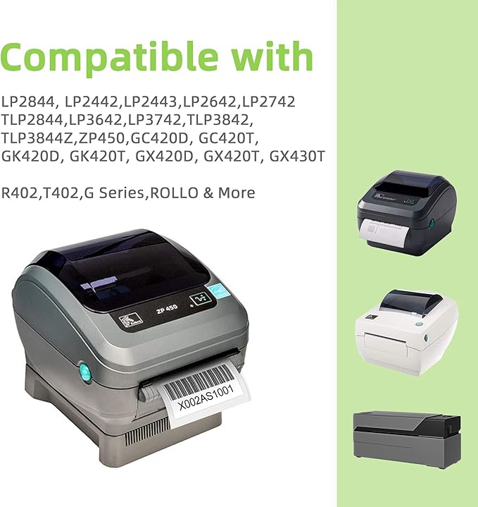 2.25" x 1.25" Direct Thermal Labels, White Thermal Printer Labels for Barcode, Thermal Stickers Compatible with Zebra, Rollo, Munbyn Thermal Labels Printers (12 Rolls, 1000 Labels/Roll)