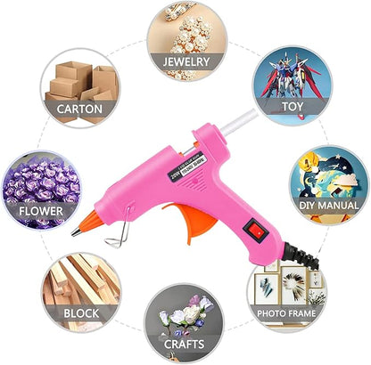 Mini Hot Glue Gun 2-Pack Blue Pink 35pcs Hot Glue Sticks for Quick Fix Artist DIY Art Home 20w