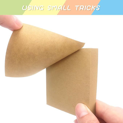 Sticky Notes 3x3 Self-Stick Notes Pads with 6 Bright Colors, Easy to Post for Office, Shool, Home, 6 Pads/Pack, 100 Sheets/Pad(Kraft Paper)