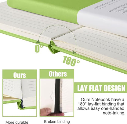 Lined Journal Notebook, (Grass Green), 160 Pages, Medium 5.7 inches x 8 inches - 100 gsm Thick Paper, Hardcover