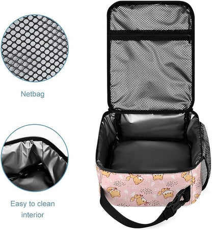 3PCS 17" Fox Backpack, Shoulders Backpack with Insulated Lunch Bag Durable Fox Laptop Bag Daypack with Multiple Pockets (Fox)