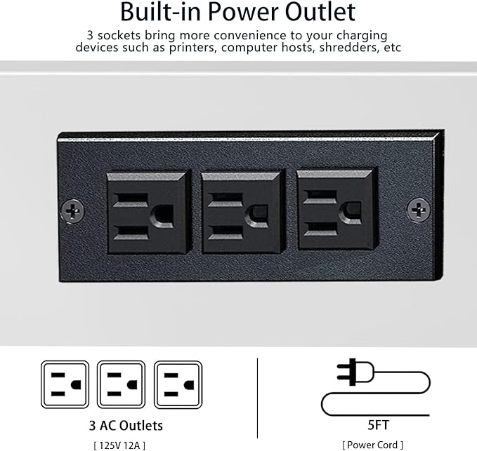 Natwind 3 Tier Printer Stand,Printer Table with Adjustable Storage Shelf, Rolling Printer Cart with Wheels for Home Office Organization,Multifunctional Shelves for Heat Press,3D Printer (White)