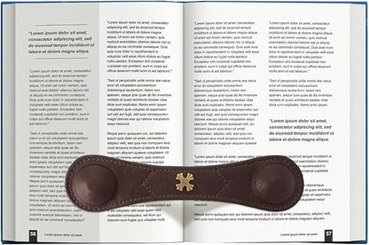 Book Weight Page Holder Heavy Genuine Leather Book Open Holder for Men Women Cookbook Weighted Bookmarks Gift for Writer Reader (02Bookmark Page Holder-Coffee)