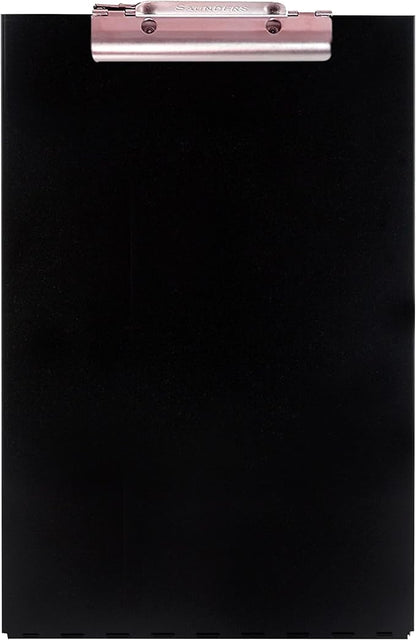 Saunders Metal Clipboard with Storage, Dual Storage Nursing, Letter Size Heavy Duty Contractor with High Capacity Clip and Self Locking Latch, Black, Proudly Made in USA