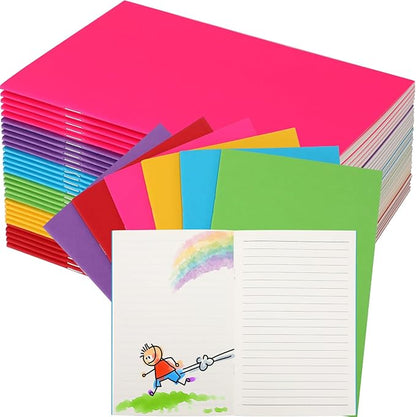 Gueevin 30 Pcs Blank Books for Kids to Write Stories Bulk Composition Notebooks Colorful Soft Cover Notebooks for Drawing Ruled Lined Journals Sketching Kindergarten Easter Gift (Classic Colors)