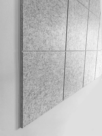 Large Cork Board Alternative - 12 Pack Felt Wall Tiles with Safe Removable Adhesive Tabs, Cork Boards for Walls Cork Board for Office Pin Board Tack Board Cork Board 48 x 36 - Silver Gray