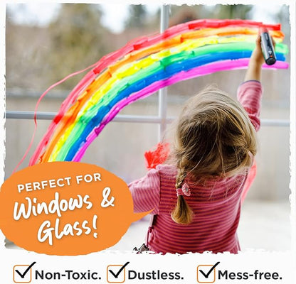 8 Washable Window Markers for Cars - 15mm Jumbo, 3 in 1 Nib, 28g Ink - Liquid Chalk Markers for Chalkboard, Blackboard, Glass, Bistro, Auto, Menu Board - Loved by Teachers, Kids, Artists, Businesses