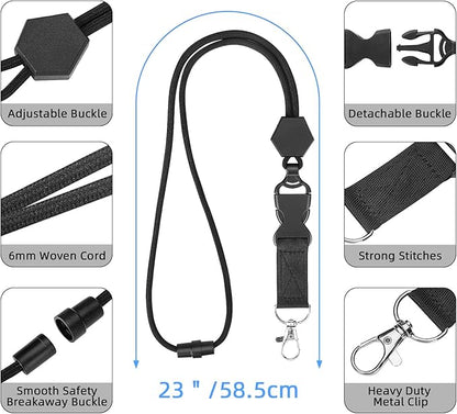Oaridey Carbon Fiber Badge Holder with Lanyard, Heavy Duty Lanyard with Safety Breakaway Buckle for ID Card/Badge Holder