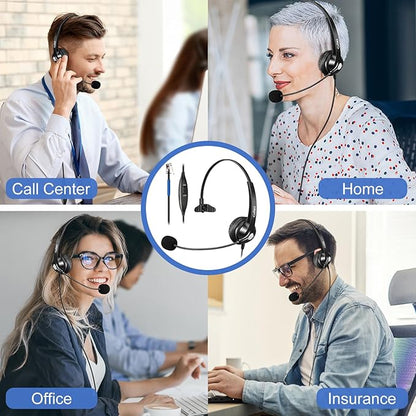 Callez RJ9 Phone Headset for Cisco Office Phones, Corded Telephone Headset with Microphone Noise Cancelling for Cisco IP Phones 6941 7811 7841 7941 7942 7945 7962 7965 7975 8841 8845 8851 8861 8945
