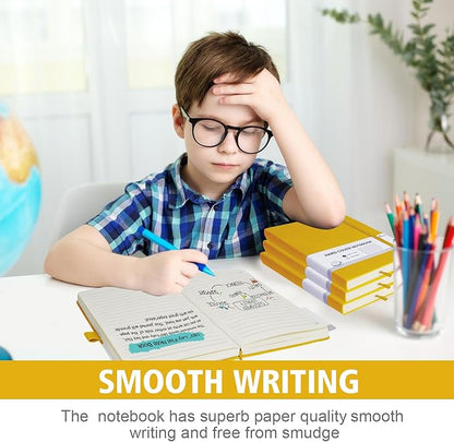 Lined Journal Notebook, 1 Pack (Yellow), 360 Pages, 9.8 inches x 6.9 inches - 100 gsm Thick Paper, Hardcover