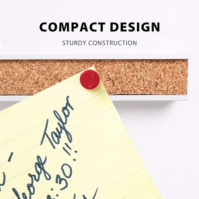 Corksidol Bulletin Bar Strip, Cork Board, Cork Strips, 36" x 1", Classroom, Office, Walls, Cubicle, Aluminum Frame,2 Pack, Silver