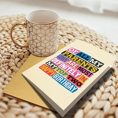 Chenive Funny Birthday Card for Dad Mom, Dad Birthday Card, Mom Birthday Card, Happy Birthday Card for Parents from Kids Son Daughter