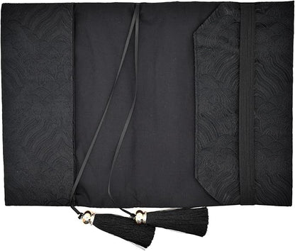 BLBMH Chinese Book CoversAdjustable Fabric Book Sleeve Cover Protector Fit for 5.5x8.5 inch Hardcover Softcover Book Novels Notebook Bible - Black