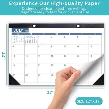 Desk Calendar 2025 Wall Calendars, December 2024 - December 2025 Monthly Planner Paper Office Desktop 17"X 12", 14-Months, Planning and Organizing Home, School, Office, Holiday, Vacation
