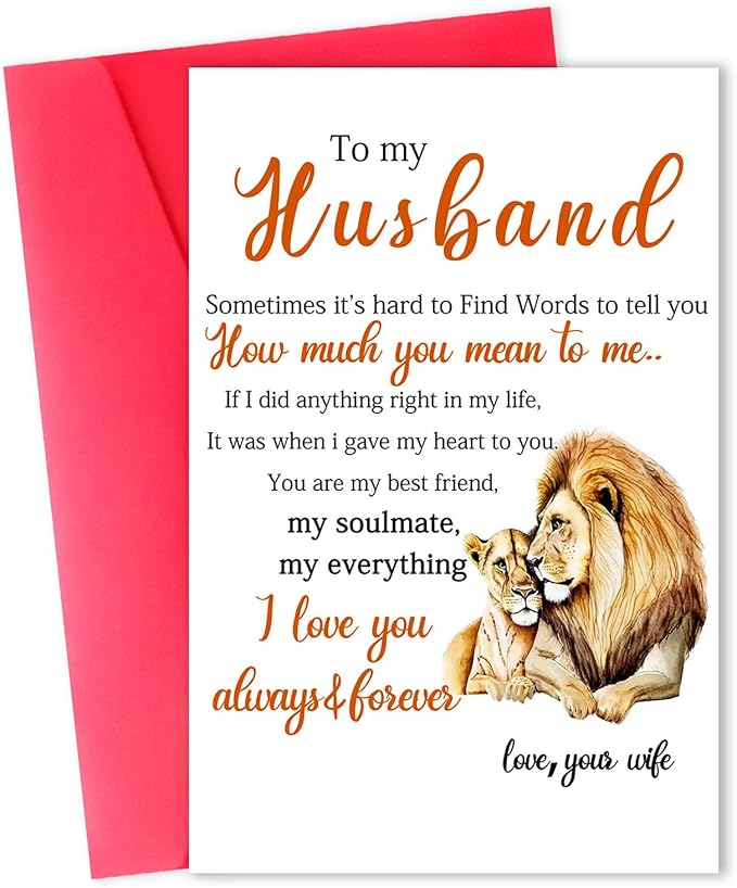 Romantic Birthday Gift for Husband, Unique Sweet Birthday Card from Wife, Thank You Husband Birthday Card, Happy Birthday To My Husband