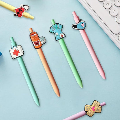 Cute Nurse Pens Funny Nurse Accessories for Work Aesthetic Gel Pen Black Ink Set for Cna Rn Medical Assistant Nursing Student Essentials Nurse Week Gifts Appreciation Gift