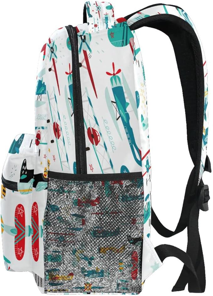 AUUXVA Custom School Backpack for Boys Kids with Name/Text Personalized Bookbag Add Your Name Customized Backpack Color Helicopter Airplane School Bag Laptop Backpack Travel Camping Daypack