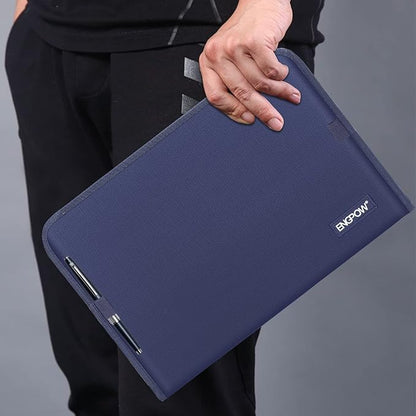 ENGPOW 13 Pocket Expanding File Folder,Fireproof Accordion File Folder Document Organizer with Zipper Closure,Portable Filing Organizer Safe with Colorful Tabs for A4/Letter Size Paper,Files(Blue)