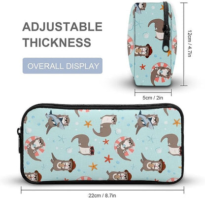 3PCS 17" Otter Backpack, Shoulders Backpack with Insulated Lunch Bag Durable Otter Laptop Bag Daypack with Multiple Pockets (Otter)