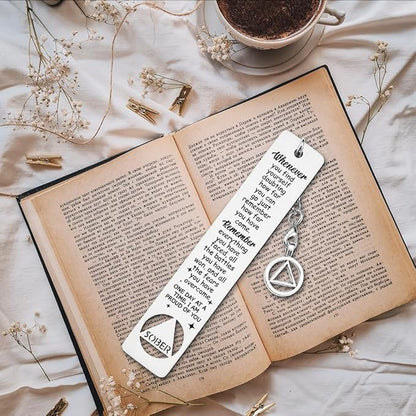 Sobriety Gift for Women Men, Proud of You Sobriety Bookmark, Alcoholics Addiction Stay Clean and Sober Bookmark, Inspirational Christmas Graduation Gifts-DB11