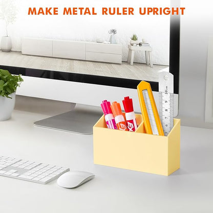 BEYGORM Magnetic Dry Erase Marker Holder for Whiteboard,Non-slip Acrylic Magnet Pen Holder for Fridge Refrigerator,Locker Organizer for Work,Locker Accessories,Pencil Cup for Desk(Beige)