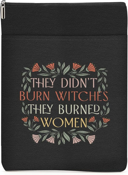 Book Themed Gifts Waterproof Book Sleeve Book Pouch Halloween Reading Gifts Witchy Gifts for Women Best Friend Book Covers for Paperbacks Book Accessories Book Protector with Zipper and Front Pocket