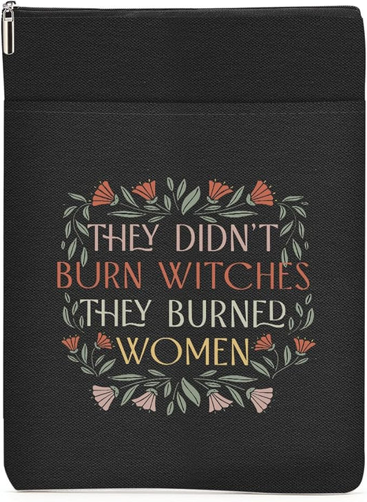 Book Themed Gifts Waterproof Book Sleeve Book Pouch Halloween Reading Gifts Witchy Gifts for Women Best Friend Book Covers for Paperbacks Book Accessories Book Protector with Zipper and Front Pocket