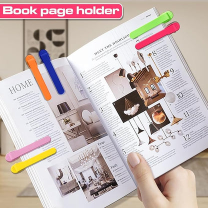 6pcs Page Bookmarks for Reading, Automatic Book Marks Tailored for Book Enthusiasts, Unique and Cute Book Page Holder Markers Clip Reading Accessories Gifts