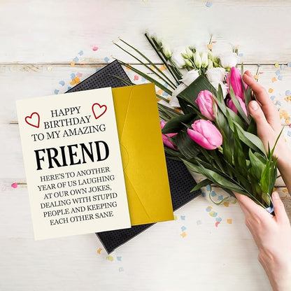 Best Friend Birthday Card, Bestie Birthday Card, Friendship Card for Birthday, Funny Birthday Card for Bestie BFF, Best Friend Birthday Gifts for Bestie Women Brother Him, Birthday Card Sister Brother