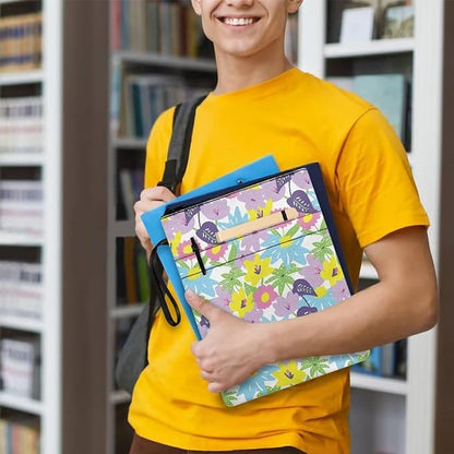 COEQINE Floral Book Sleeve with Zipper Washable Chain Portable Book Case Pouch for Paperbacks Book Covers for Soft Cover Books