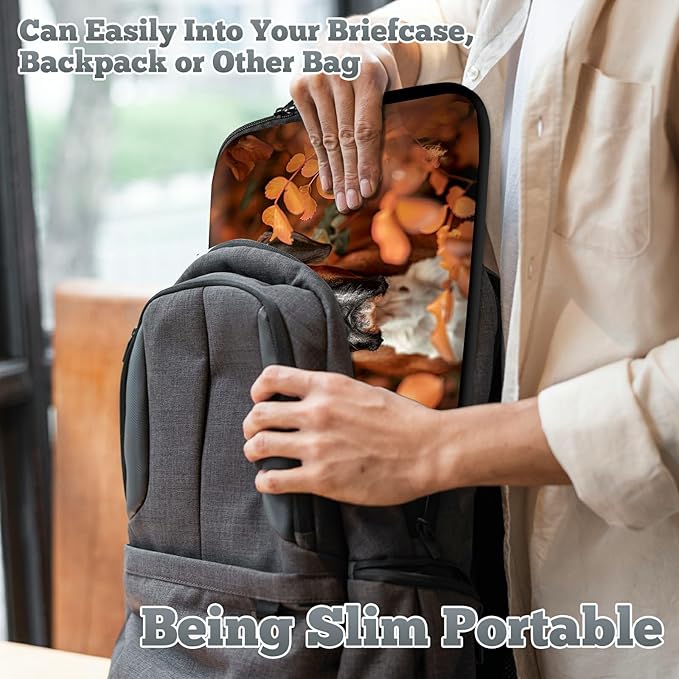 Universal Tablet Laptop Sleeve Case 10 inch, Dog Autumn Slim Carrying Case Durable Handbag Travel Laptop Bag for 7 to 10-inch Laptops/Notebook/Kids Tablet/ipad/eBook Readers