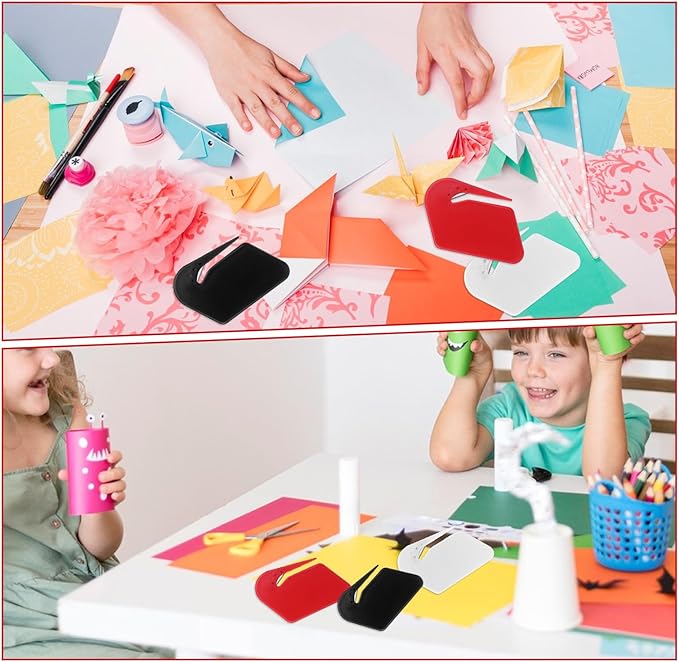 6 Pcs Letter Opener Envelope Slitter Plastic Mail Opener Blade with Safety Concealed Razor Blade Guiding Tip for Clear Cut Package Paper Cut Wrapping Office Home Business