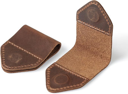 Londo Genuine Leather Handmade Bookmark (Set of 2) (Magnetic, Light Brown)