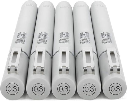 Winsor & Newton Fineliner Fine Point Pen Set, 0.3 mm Tip, Set of 5, Black