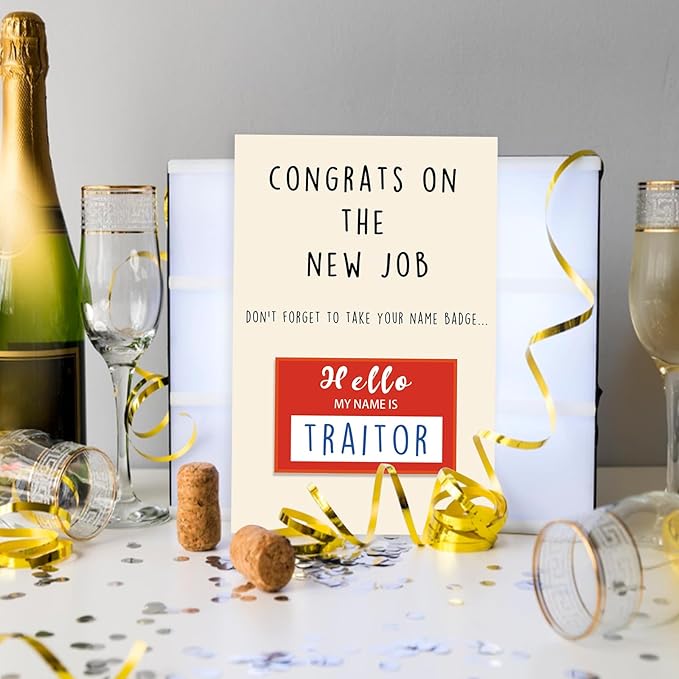 Asmallgf Congrats On New Job Card, Funny Coworker Leaving Gifts for Women Men, Goodbye Card, Going Away Gifts